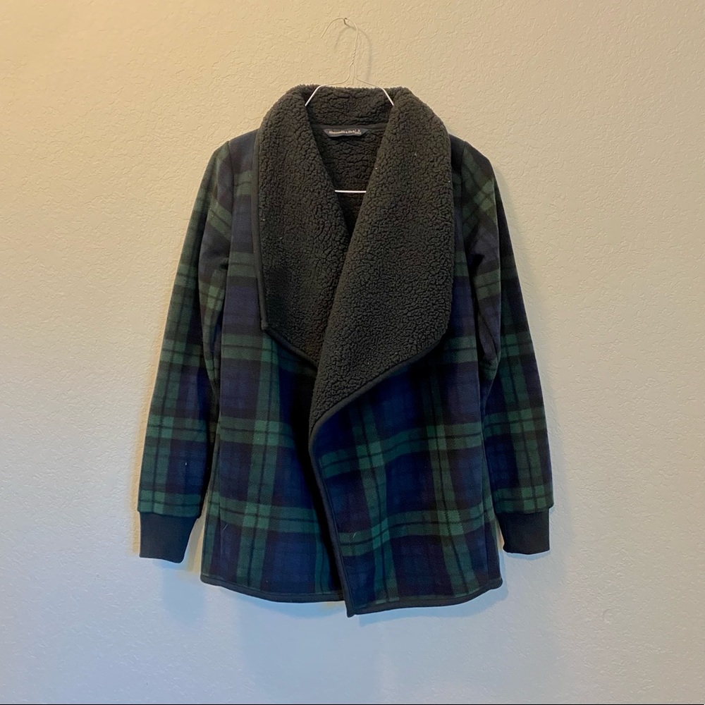 Abercrombie and Fitch plaid Sherpa jacket
